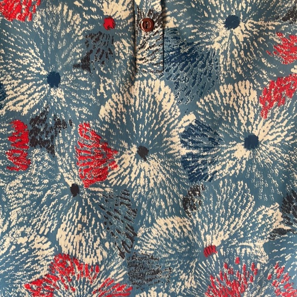 Gorgeous blue Vintage short sleeve button blouse by Gilda - Picture 2 of 7